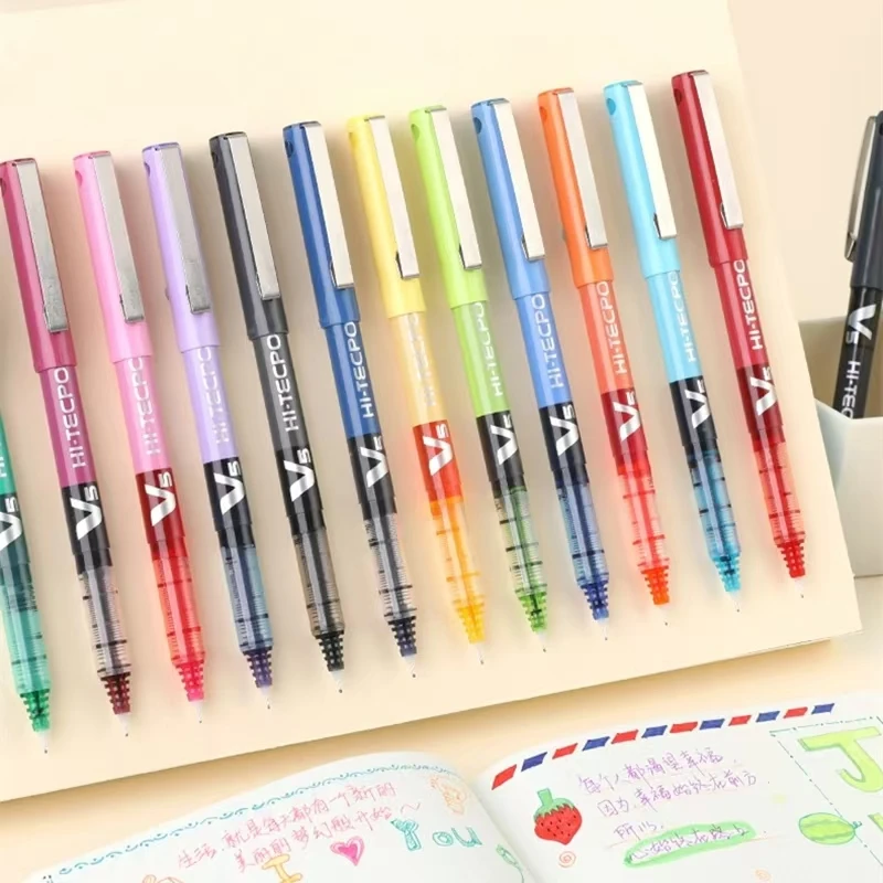 

Japan Pilot V5 Hi-Tecpoint 0.5mm Extra Fine Pure Liquid Ink Rollerball Pen, 12 Assorted Colors Needle Tip Rolling Ball Gel Pens