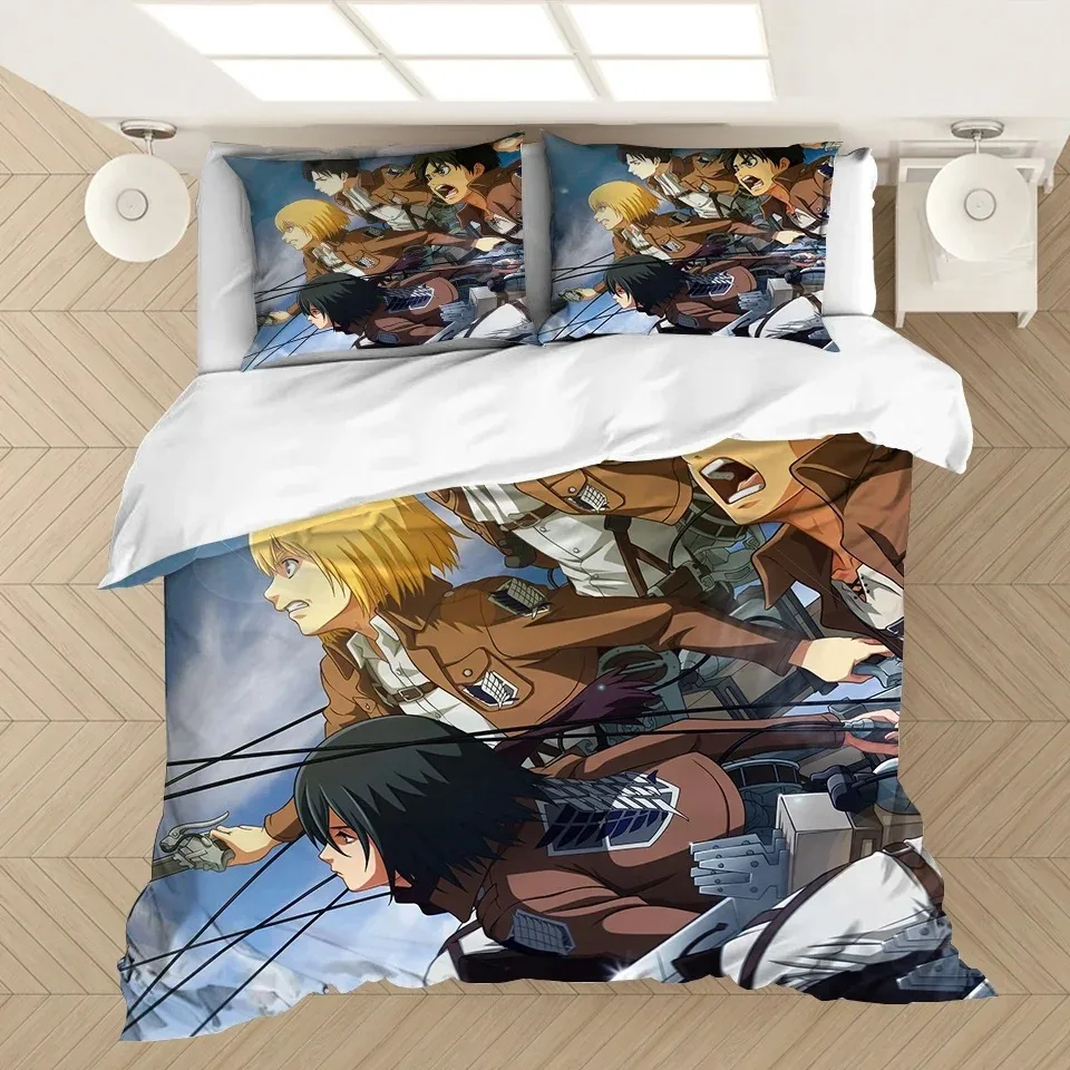 Anime Attack On Titan 3D Printed Bedding Set Duvet Covers Pillowcases Comforter Bedding Set Bedclothes Bed Linen(NO sheet)