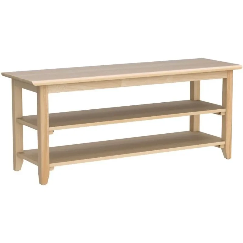 

home.Storage Bench Wooden Shoe Bench Simple Style Wood Entryway Bench Shoe Rack (Natural,39.4")