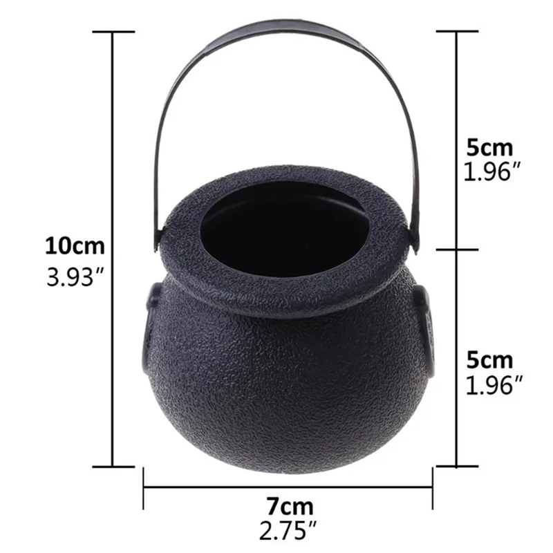 20 Pcs Mini Candy Kettles Witch Skeleton Cauldron Holder Pot with Handle for Halloween Easter St Patrick\'S Day Party