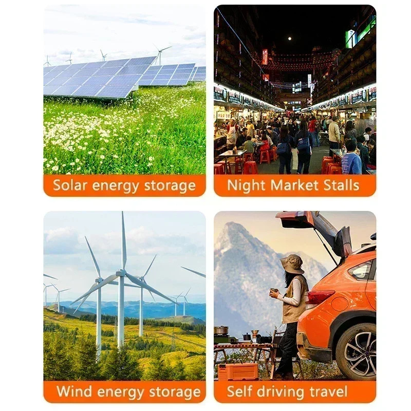 12V 24V 36V 48V 200AH LiFePO4 Battery Built-in BMS for Solar Power System RV Campers Golf Cart Off-road Solar Deep Cycle