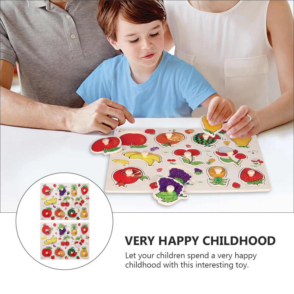 

2 Sets Kids Fruit Jigsaw Educational Plaything Early Learning Children Bright Color Lightweight Safe Material Funny