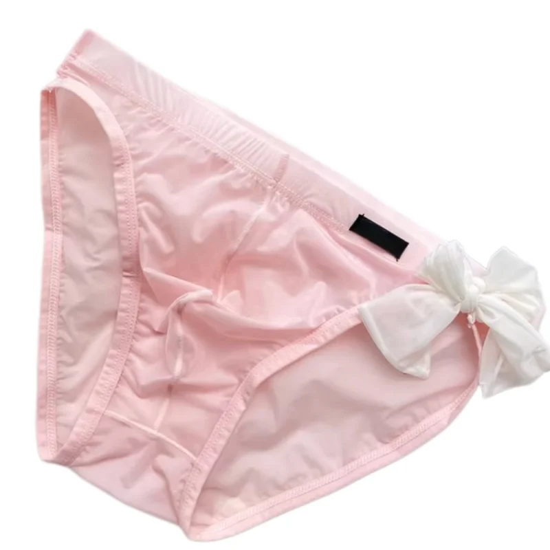 

Men's Ultra-thin Breathable Lace Up Triangle Pants Sissy U Convex Pouch Underpants Sexy Crossdressing Lingerie Large Size Briefs