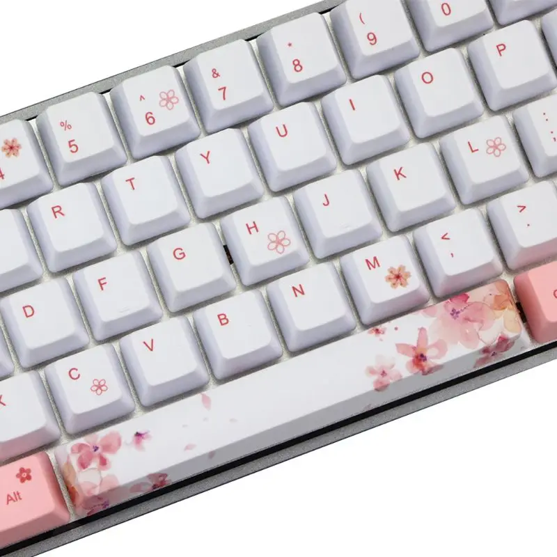 Capuchons touches clavier créatifs en fleurs cerisier, accessoires remplacement, OEM PBT, par Sublimation pour