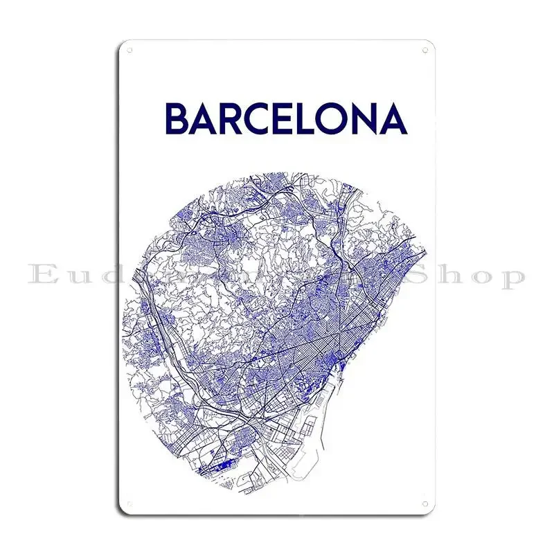 Barcelona Metal Plaque Wall Decor Wall Cave Wall Decor Cinema Custom Tin Sign Poster