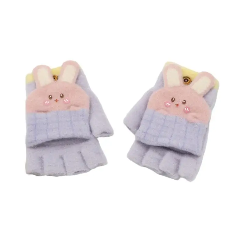 

U13F 1 Pair Kids Half Finger Mittens for Active Outdoor Use in Cold Weather Kids Half Finger Cover Warm Gloves