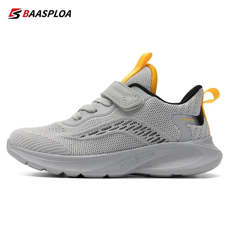 2024 Baasploa Kids Running Shoes Mesh Breathable Casual Sneakers For Boys Girls Lightweight Sport Shoes Antiskid Outdoor