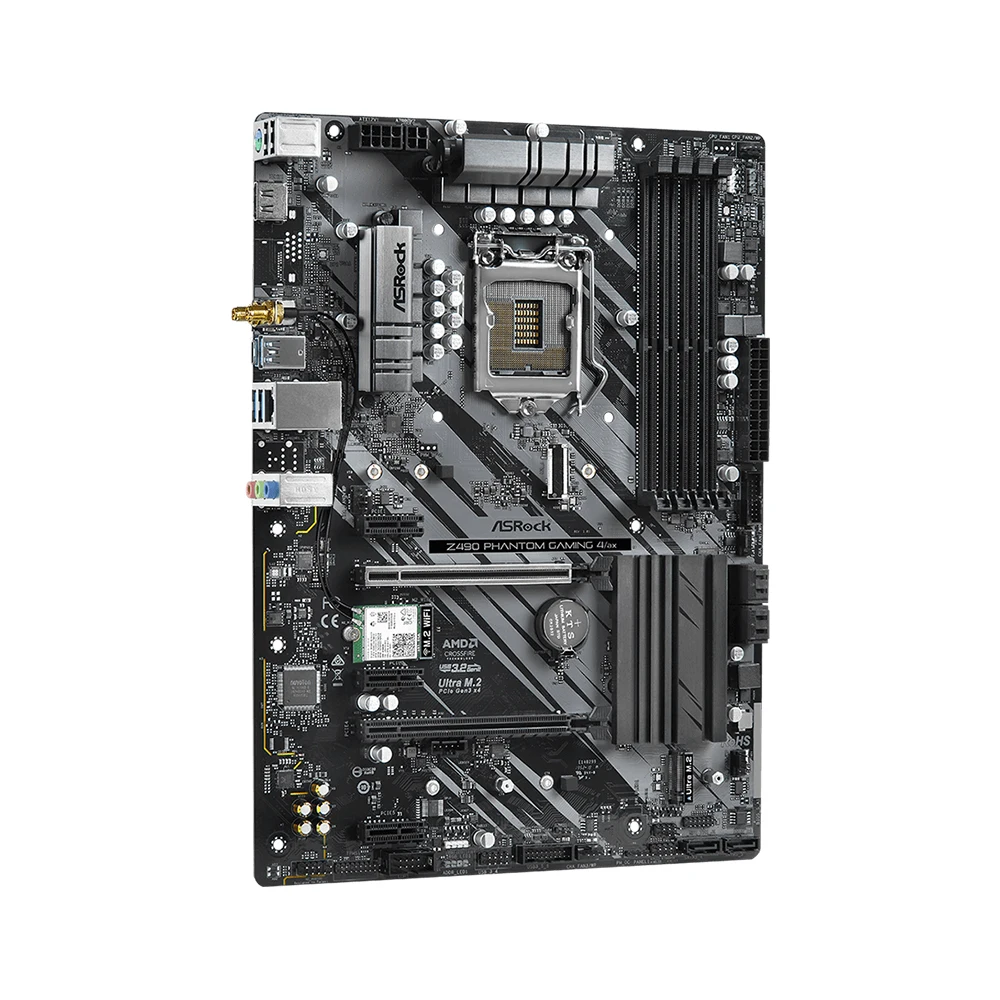 Placa base ASRock Z490 PHANTOM GAMING 4/AX compatible con i9-10900K i7-10700 i5 10400 i3-10300 CPU LGA1200 DDR4 4400MHz M.2 NVME ATX