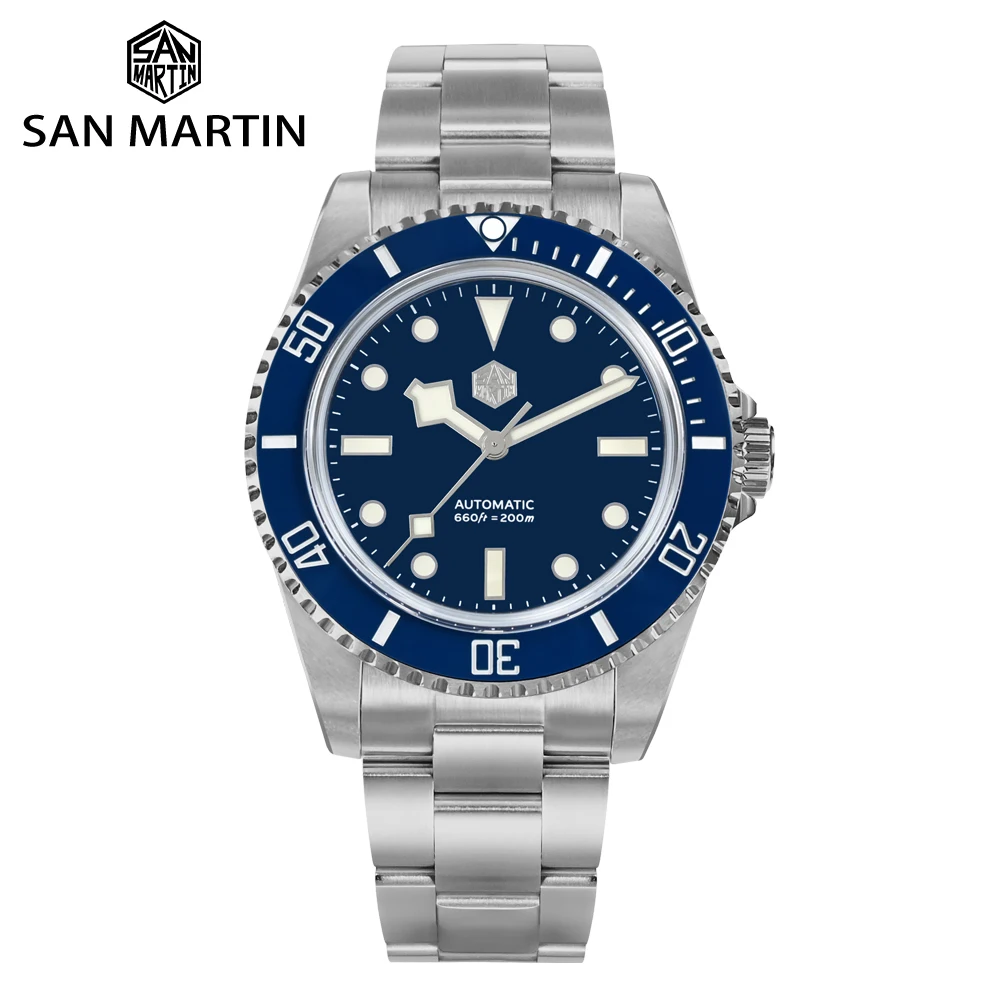 San Martin 40mm YN55 Luxury Watch Men Mechanical Wristwatches Water Ghost Sapphire Automatic 20Bar Relojes Para Hombre SN0006B-1