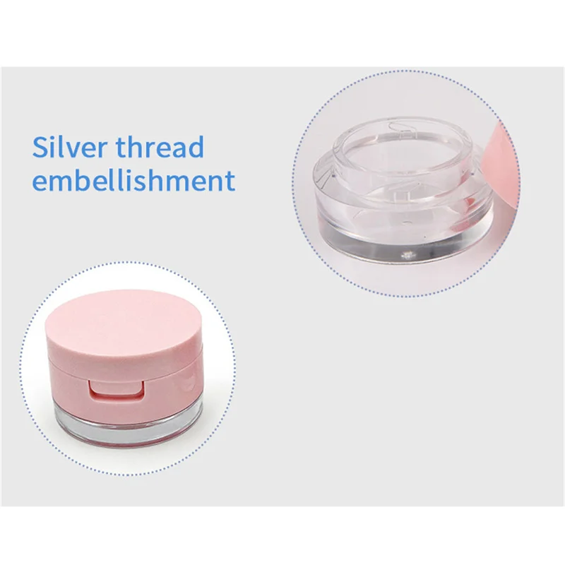 1PC Portable Plastic Powder Box Empty Loose Powder Container With Sieve Mirror Cosmetic Sifter Loose Jar Travel Makeup Container