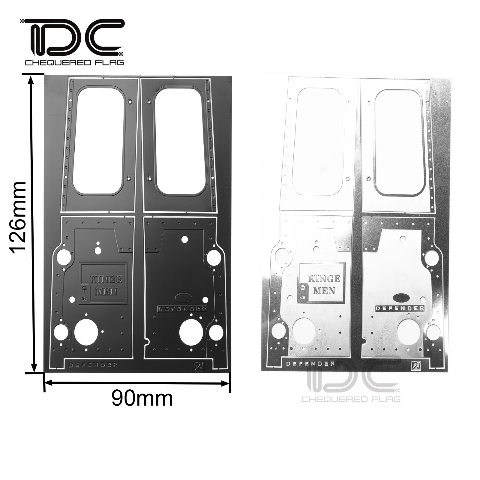 Rear Board Armor Stiker for     Defender D110 3D Metal Plate Cover Decor 1/10 RC Crawler Car Accessories Upgrade kid