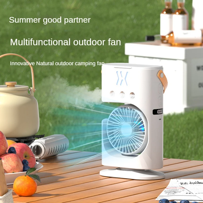 

AB42-Portable Desktop Humidifier Air Conditioner Fan Household Small Air Cooler Fan Sprays Fan For Office 7 Color Lighting
