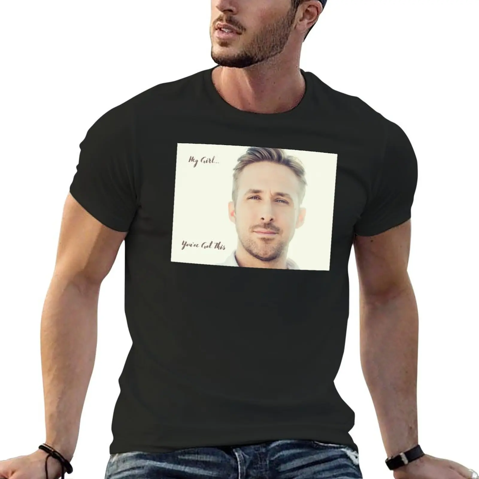 Hey Girl Ryan Gosling T-Shirt sweat Blouse anime tshirt mens big and tall t shirts