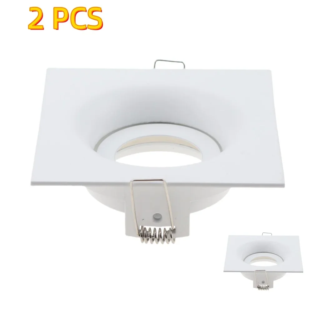 2 Stuks Wit Zwart Led Spotlight Frame GU10 MR16 Plafond Verzonken Ronde Vierkante Spot Light Behuizing Voor Slaapkamer Woonkamer