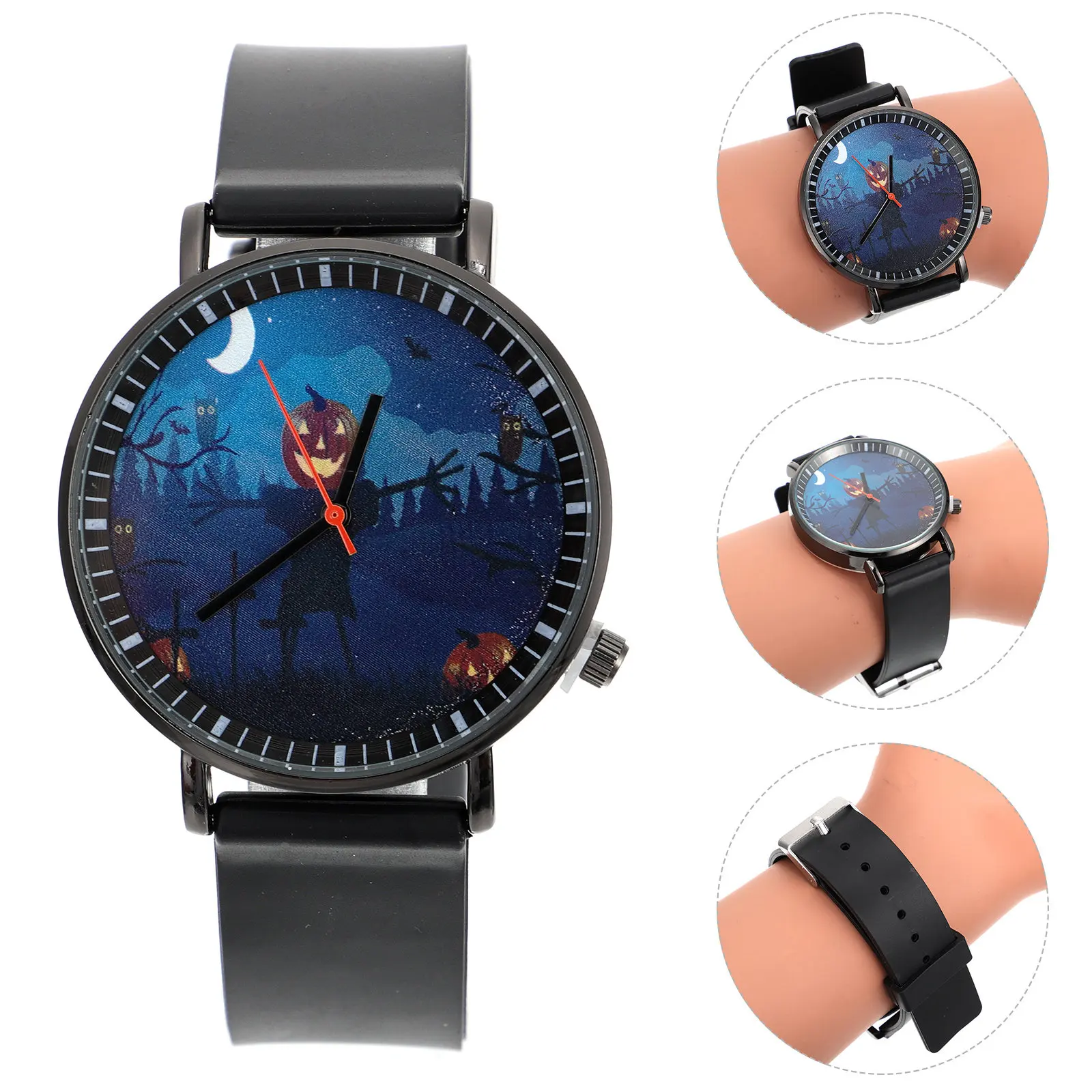 1Pcs Halloween Themed Watch for Men Women Unisex Stylish Vintage Festival Wristwatch Personalized Gift for Valentine Anniversary