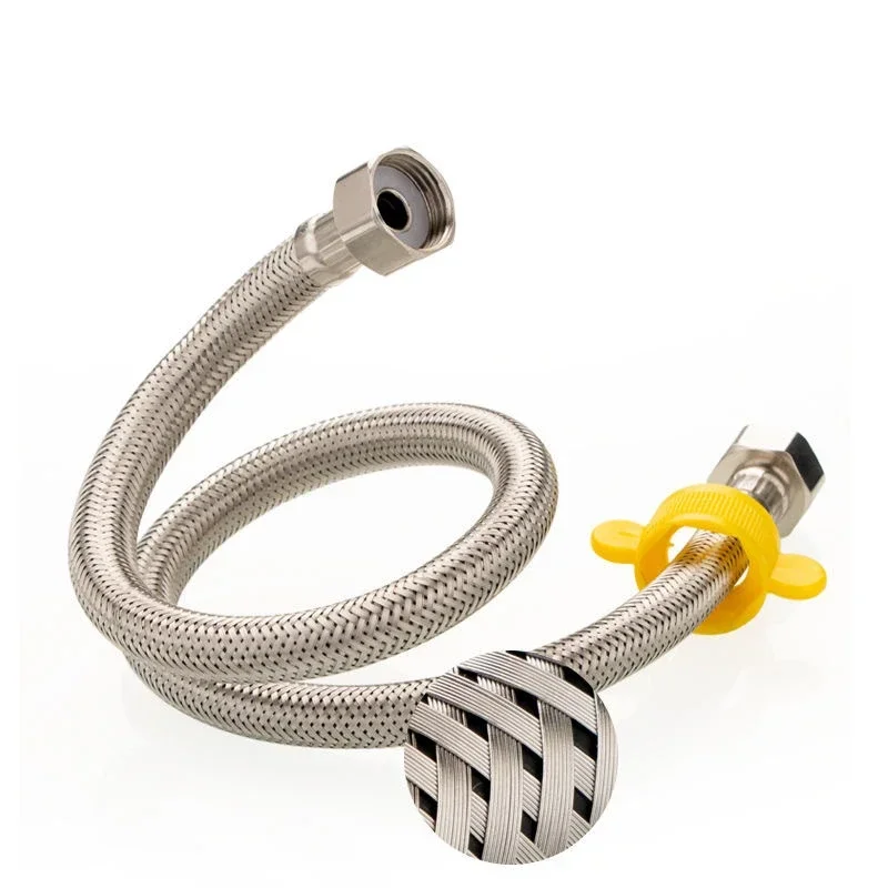 304 Stainless Steel Faucet Braided Water Pipe 1/2 Inch Hot and Cold Water Faucet Inlet Hose Heater Flexible Connecting Pipe