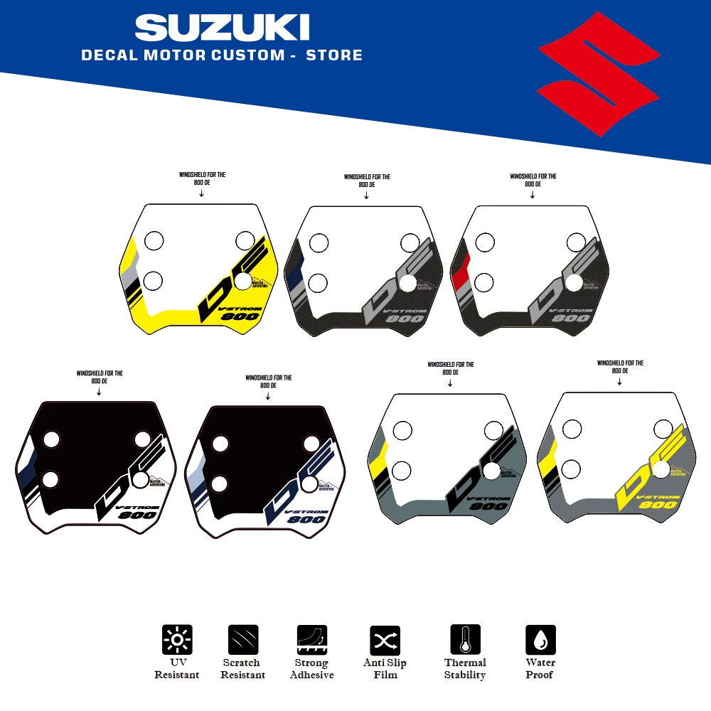 

Motorcycle Windshield Windscreen Paint Anti Slip Traction Pads Protector Decals Stickers for Suzuki V-Strom 800DE 2023 - 2026