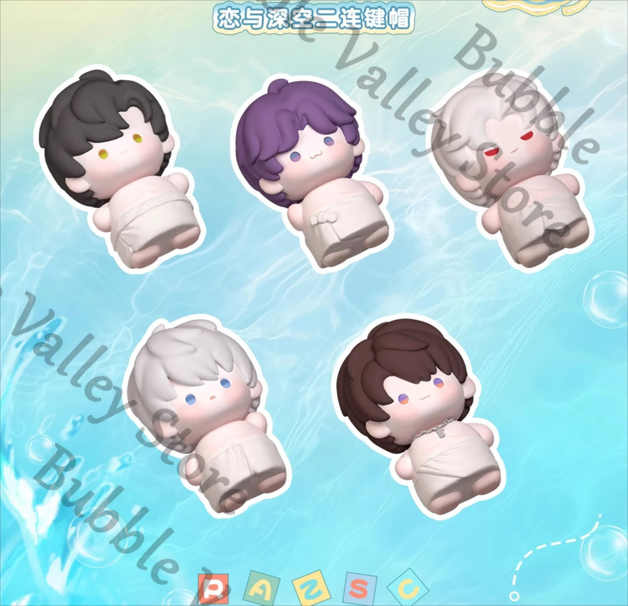 

Anime Love and Deepspace Sylus Rafayel Caleb Xavier Zayne Cosplay Udown Key Keycap Cartoon Mechanical Keyboard Keycaps Xmas Gift