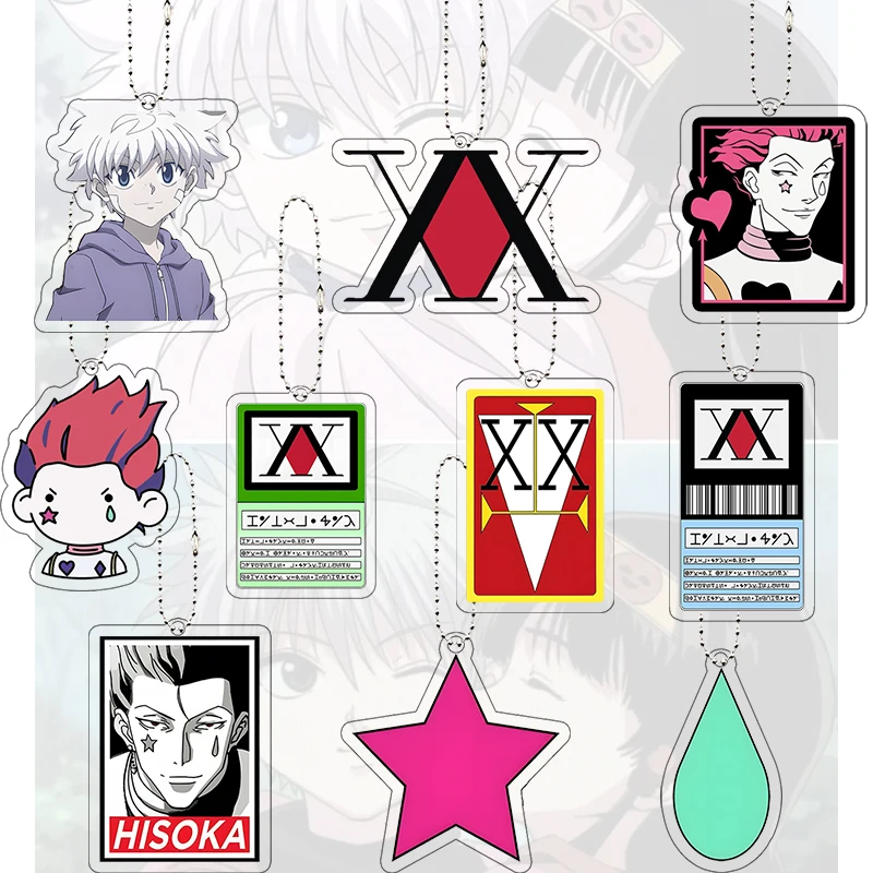 

Акриловый брелок-подвеска «Лицензия охотника» с персонажами Хисоки и Килуа Золдик, модель Q-версии, для косплея, ремешок для телефона