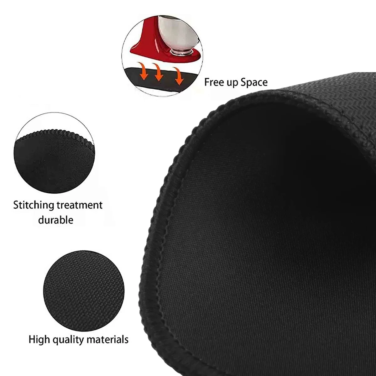 Mixer Mover Sliding Mats para Stand Mixer, 2 Organizadores de Cordão, Slider Mat Pad, 4.5-5 Qt