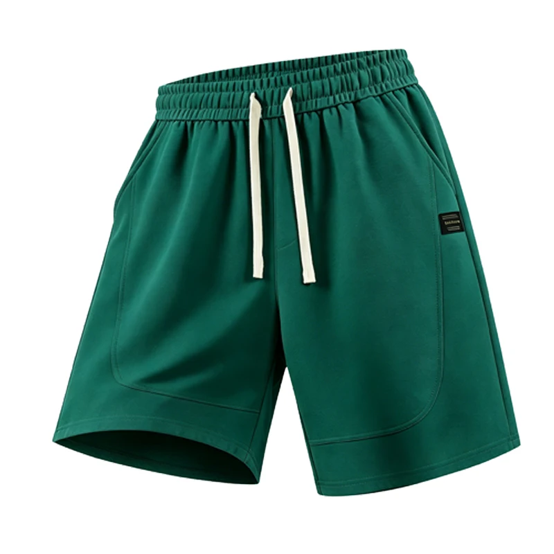 Men Cotton Casual Shorts Elastic Drawstring Loose Workout Sweat Shorts Pocket Daily Walking Sports Bermuda Shorts