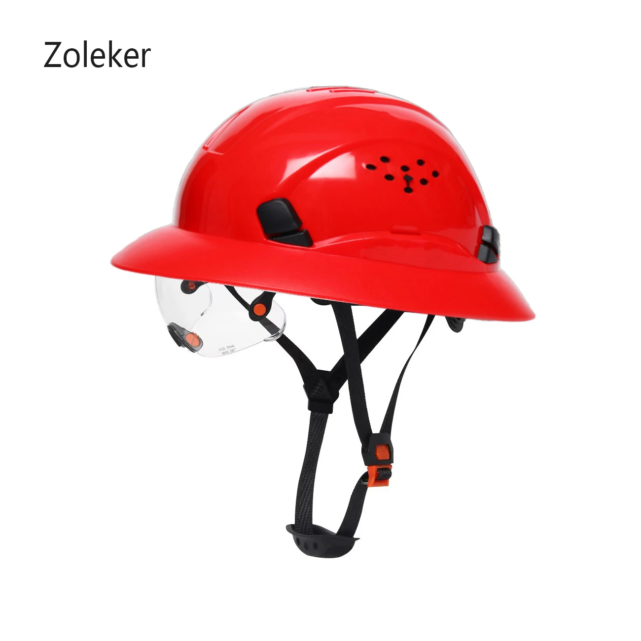 ZOLEKER Casco da costruzione Casco di sicurezza con occhiali Caschi protettivi Berretto di salvataggio da lavoro Caschi da arrampicata di salvataggio