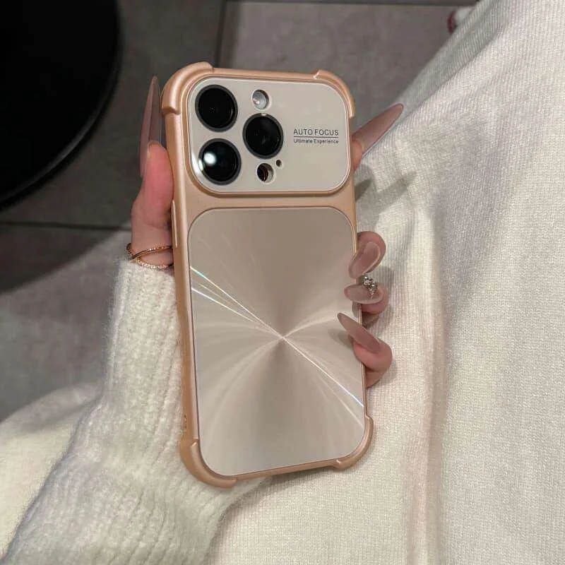 Y2K Laser Aurora Luxe Glanzende Telefoonhoes voor iPhone 18 17 16 15 14 13 Pro Max 17 Pro Vierhoekige Airbag Anti-val Telefoonhoes