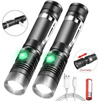 High Power T6 Led Flashlights Zoomable Camping Torch With Pen Clip Waterproof 4 Lighting Modes Multi Function USB Charger