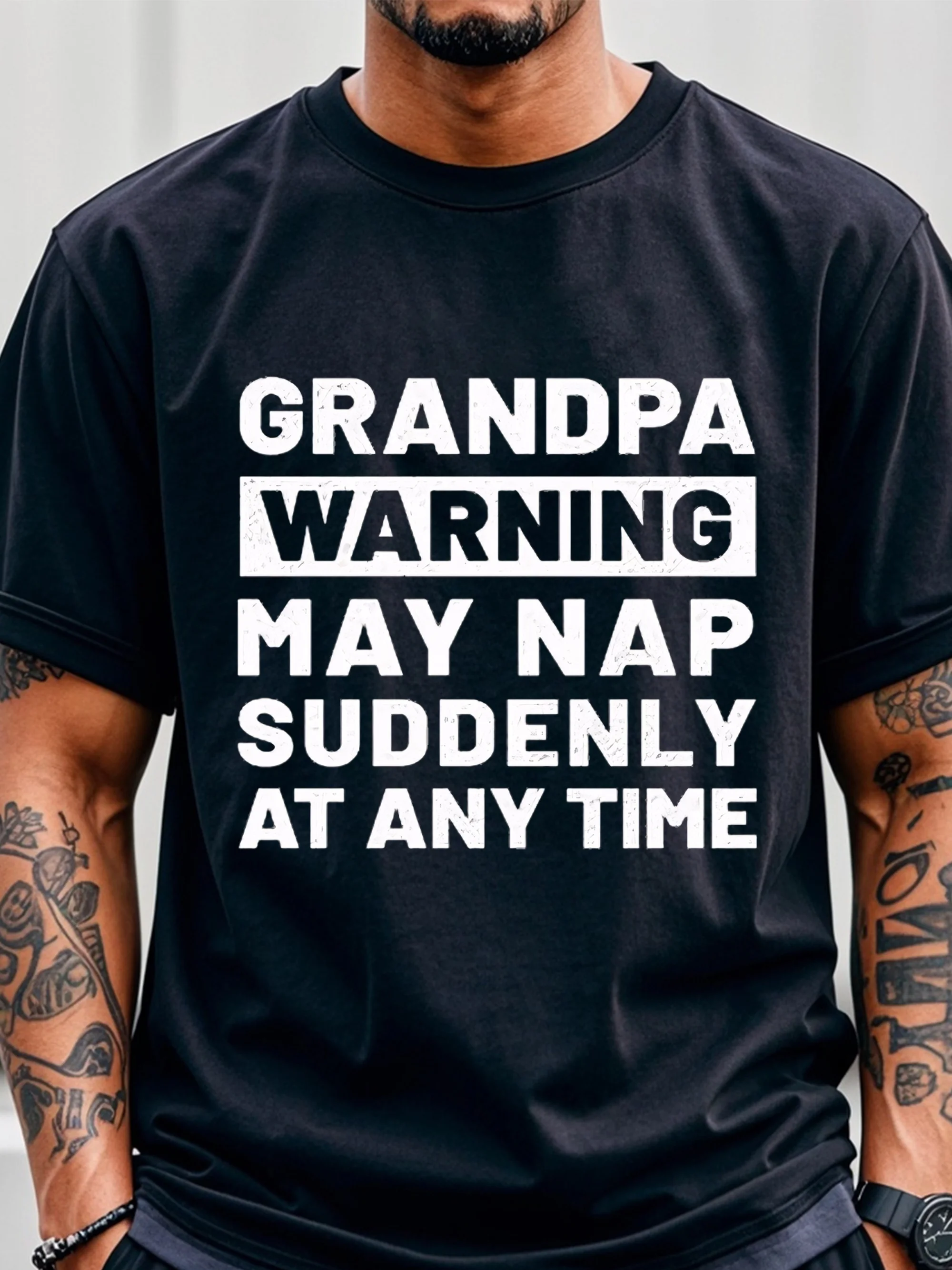 Grandpa Warning: You might doze off at any time T-shirt, fun Grandpa T-shirt, men's Grandpa T-shirt, weekend casual