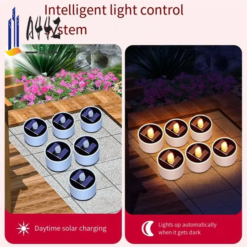 

A44Z-6PCS Weatherproof Solar Powered Candles Flameless Solar Candles LED Solar Candles Flameless Lights For Garden Camping
