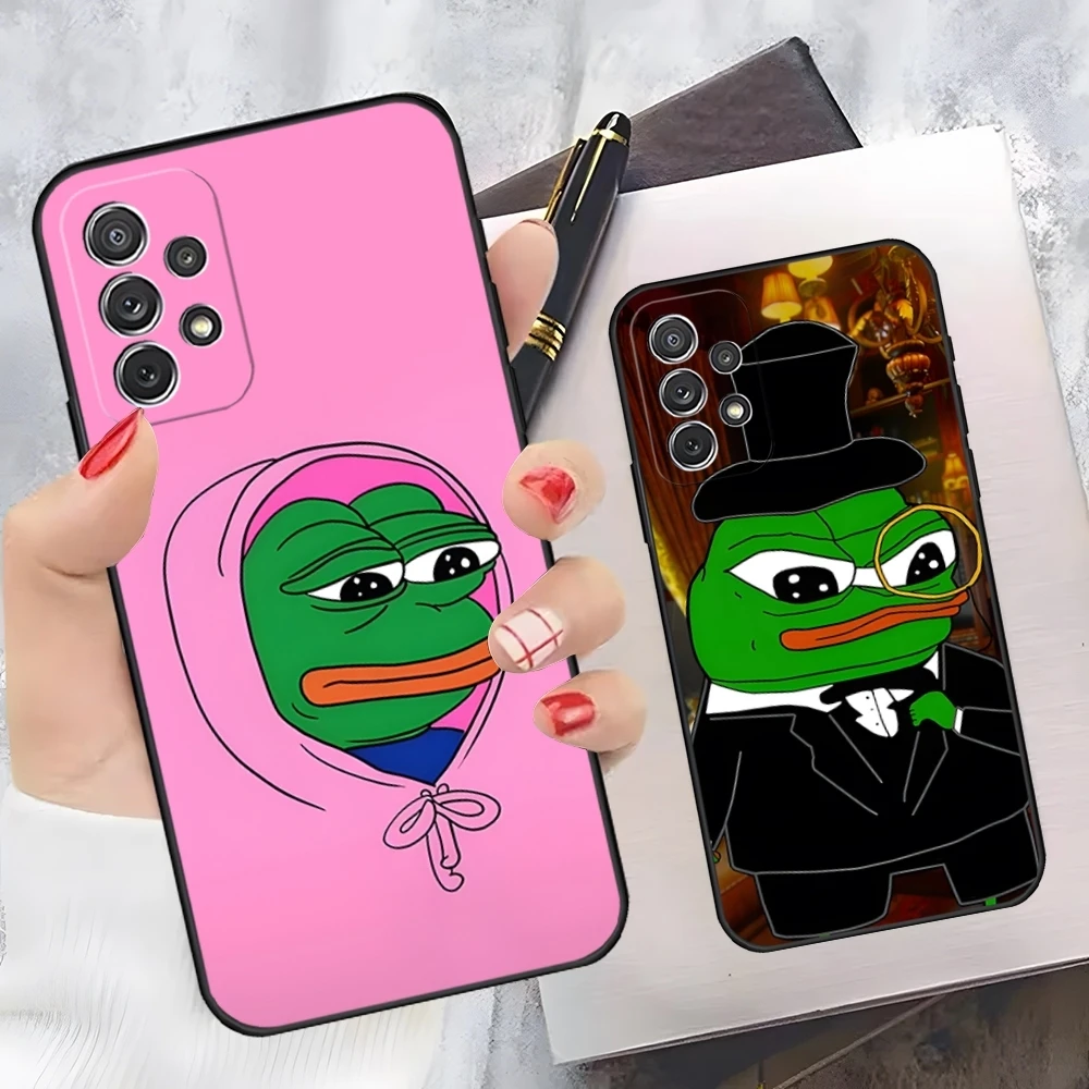 Sad Frog P-Pepe Funny Phone Case For Samsung Galaxy A55 A34 A33 S24 S25 S21 S22 S20 FE N20 10 Ultra A54 A53 A21 Back Cover