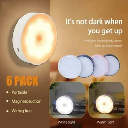 Xiaomi-luz nocturna LED con Sensor de movimiento PIR, recargable por USB, lámpara de noche para armario de cocina, decoración de dormitorio y habitación