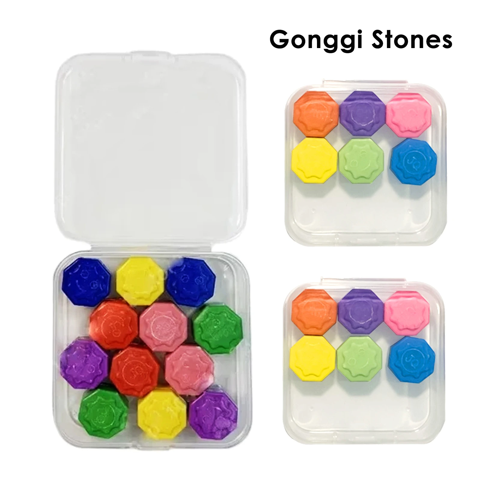 

6-12PCS Gonggi Jack Stone Pebbles Set Korea Traditional Play Game Exercise Colorful Fun Stress Relief Toy Hand Eye Coordination