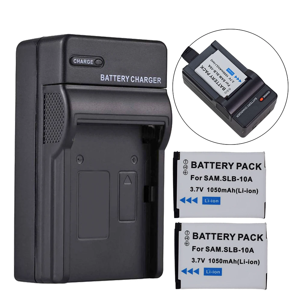 2 قطعة SLB-10A SLB10A بطارية + الجدار شاحن سامسونج Digimax ES50 ES55 ES60 ES63 EX2F HMX-U10