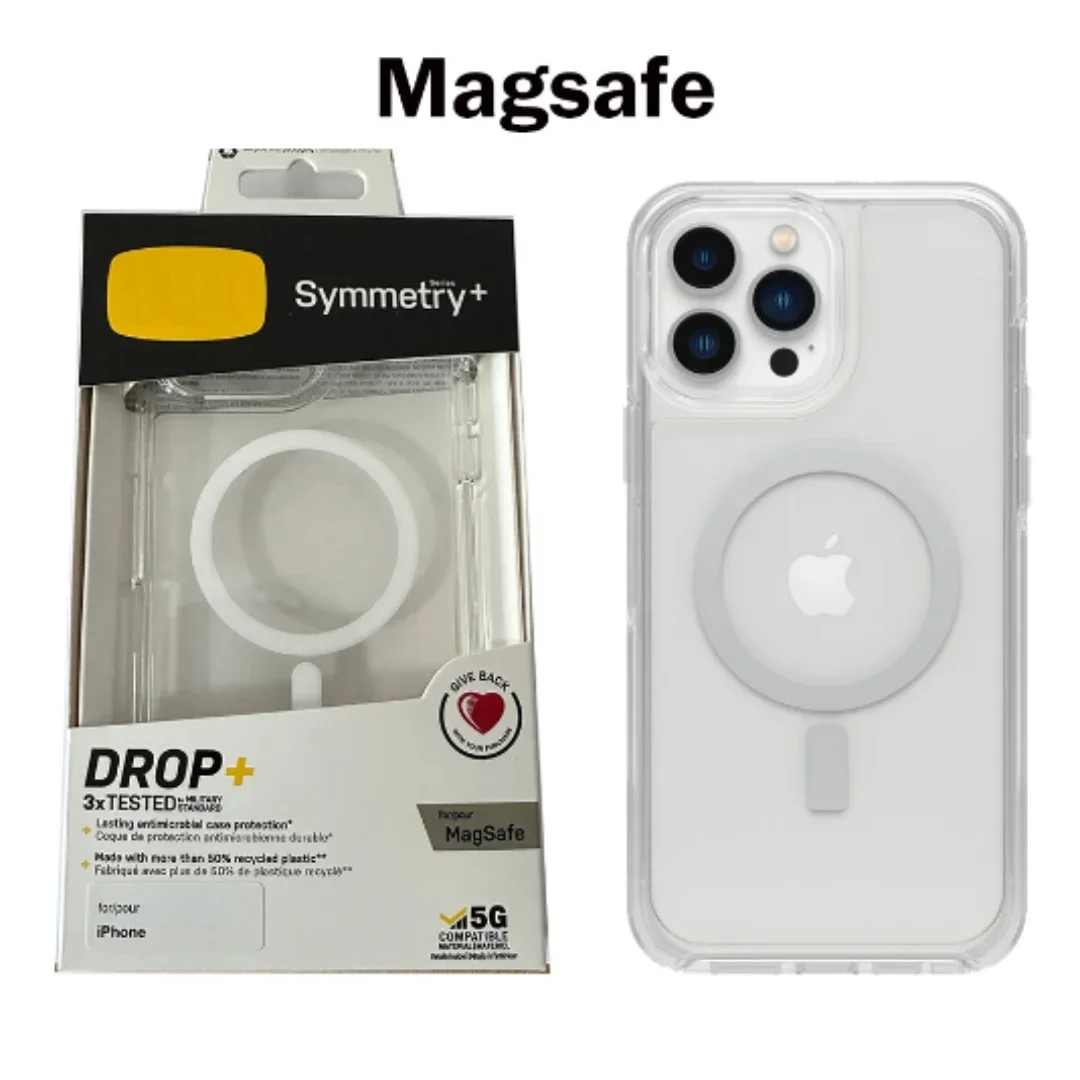 

Anti-falling protection Otter MagSafe Series Symmetry Box Clear For iPhone 12 13 14 15 Pro Max 15 Plus Case