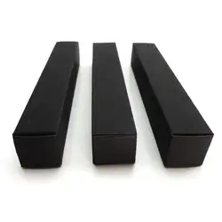 2*2*12cm Black Paper Box for Essential Oil Perfume sample bottle Lipstick Stroage Boxes Craft Gift boxes valve tubes