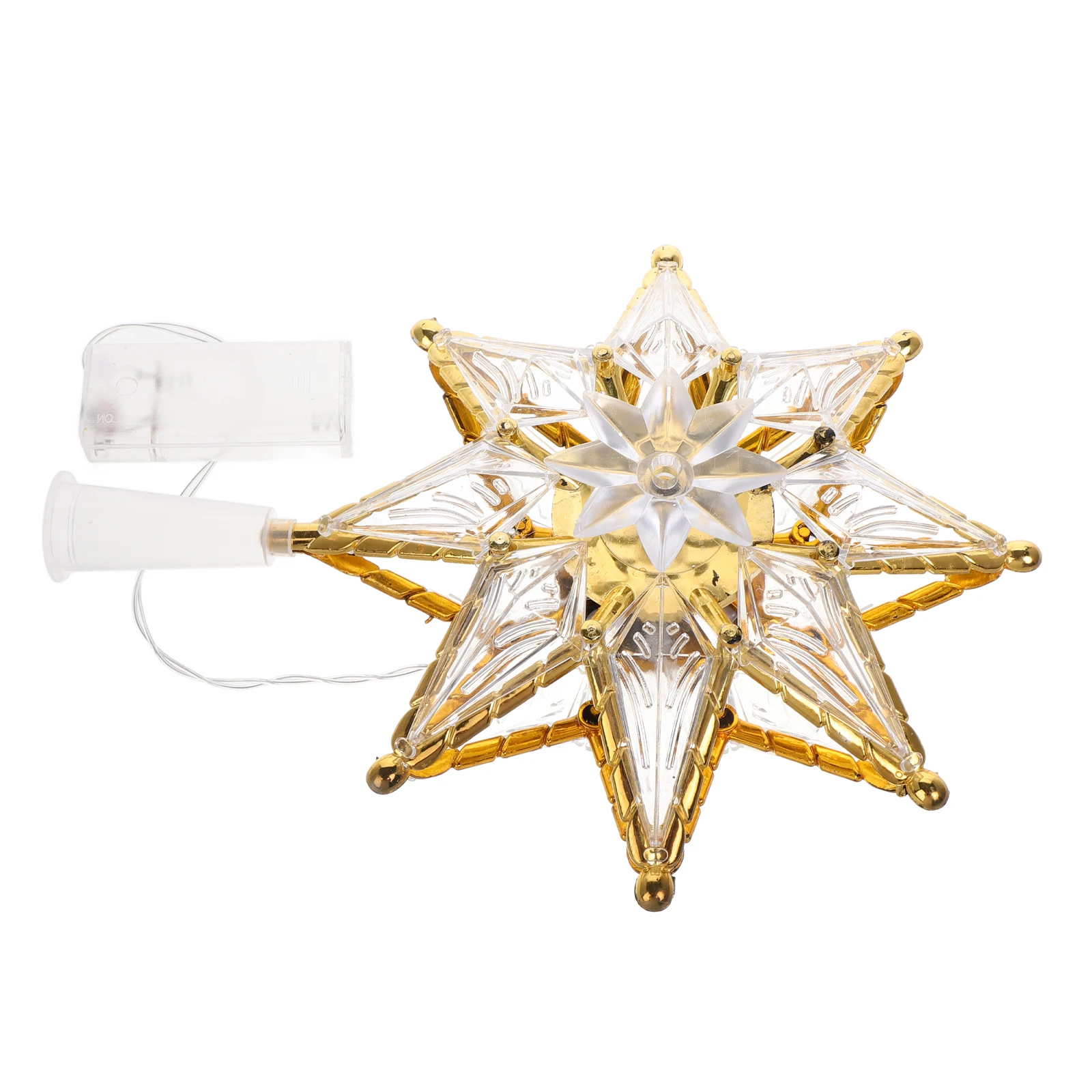 

Unique Lighted Star Tree Topper for Christmas Holiday Decorations with Elegant Glitter Finish Indoor Use Tree Star Topper