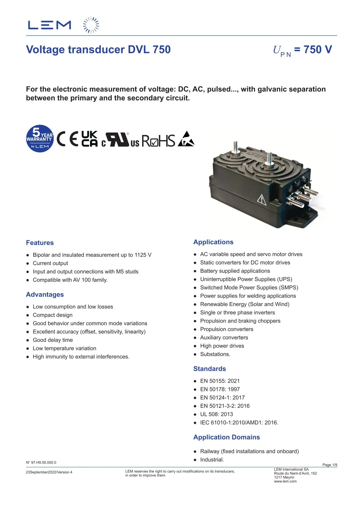 DVL750 Lem Current …
