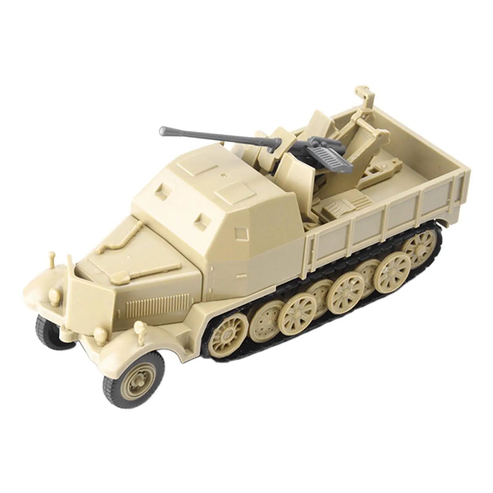 

1:72 Half Track Air Defense Armored Vehicle Toys 4D Assembly Vehicle FLAK37 Yellow