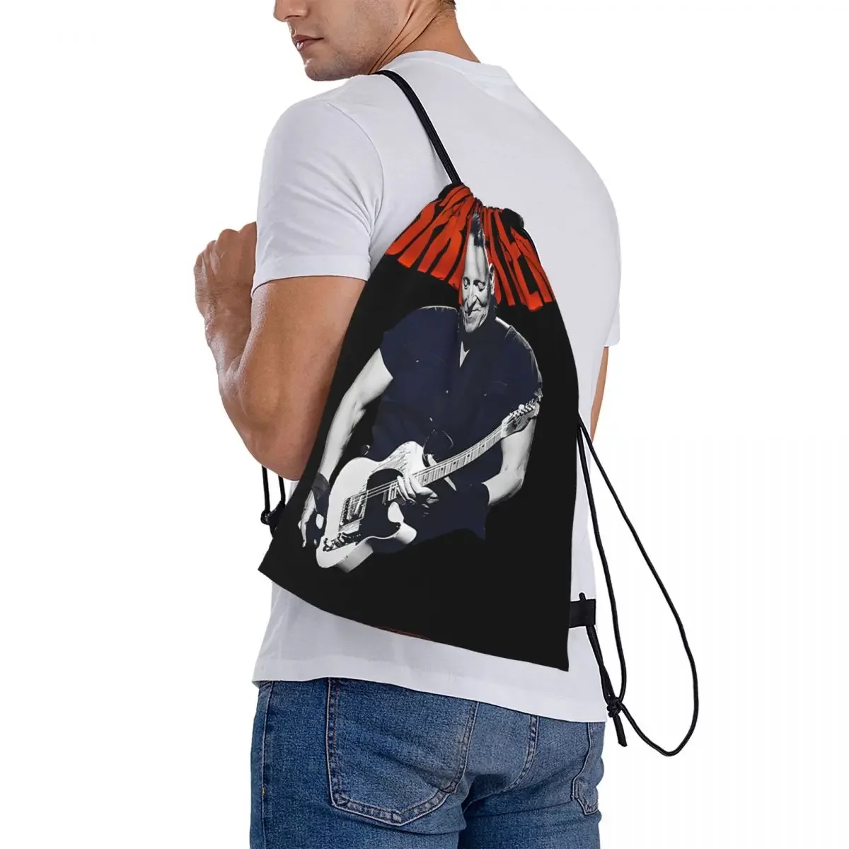 Bruce Springsteen Mochilas Portáteis, Sacos de Cordão, Bundle Pocket Shoes Bag, Bookbag para Viagens e Escola, Moda