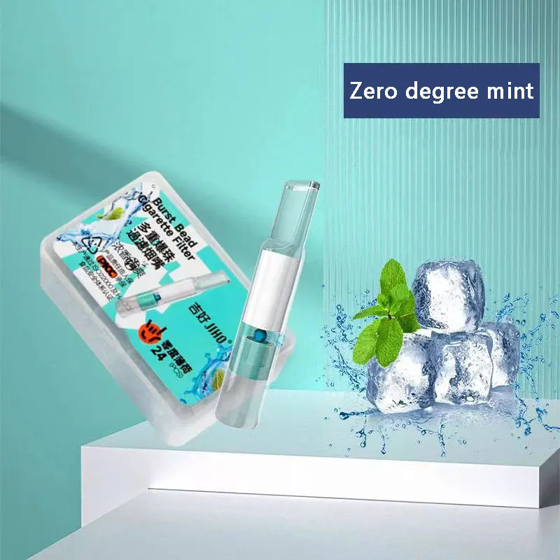 Minicaja portátil de 24 piezas con cuentas Pop, multisabor filtro desechable, arándanos, hielo, menta, uva, accesorios para fumar