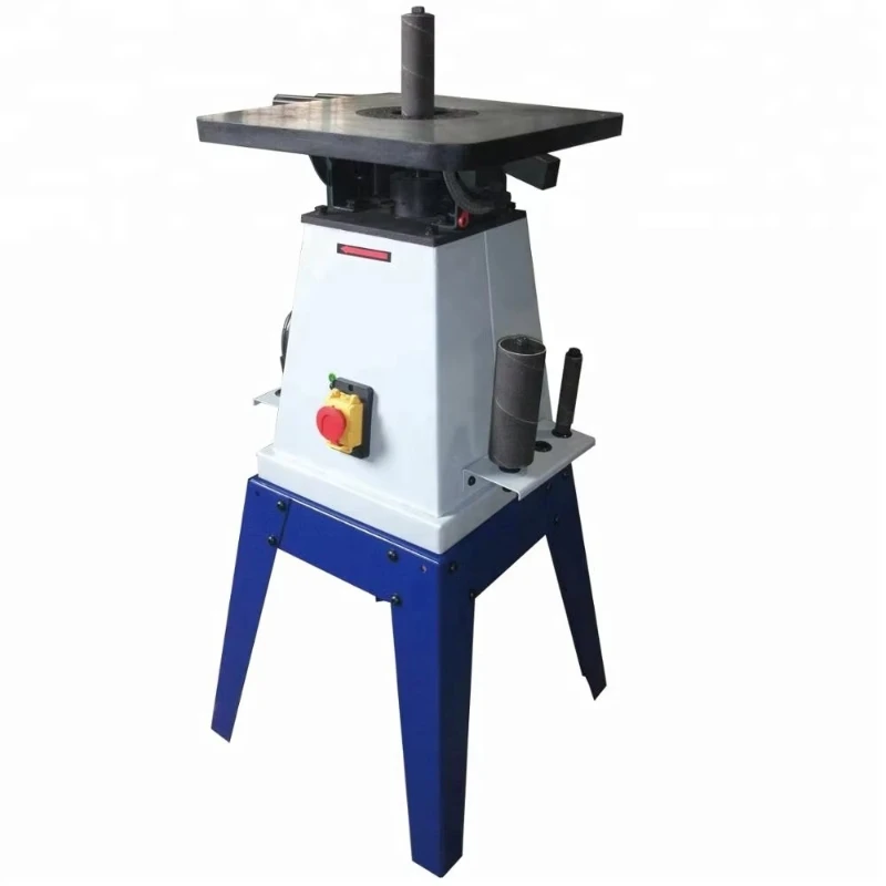 

Electric abrasive finishing machine, drum grinder, vertical swing spindle sander