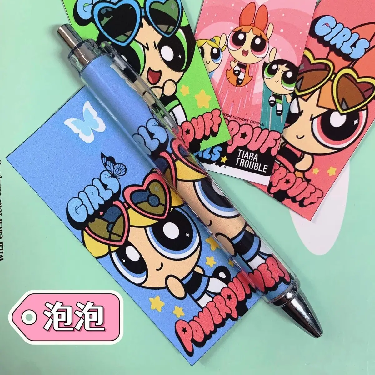 The Powerpuff Girls Blossom Bubbles Buttercup Cute Cartoon Black Press Neutral Pen Kawaii Periphery Lovely Student Stationery