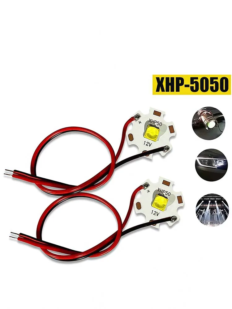 AliExpress NONE 1Pcs DC3V 6V 12V XHP50  LED Chip 20W SMD5050 Bead Diodes Lamp With Cable Wire For DIY Flashlight Parts Bicycle Car Head Lamp