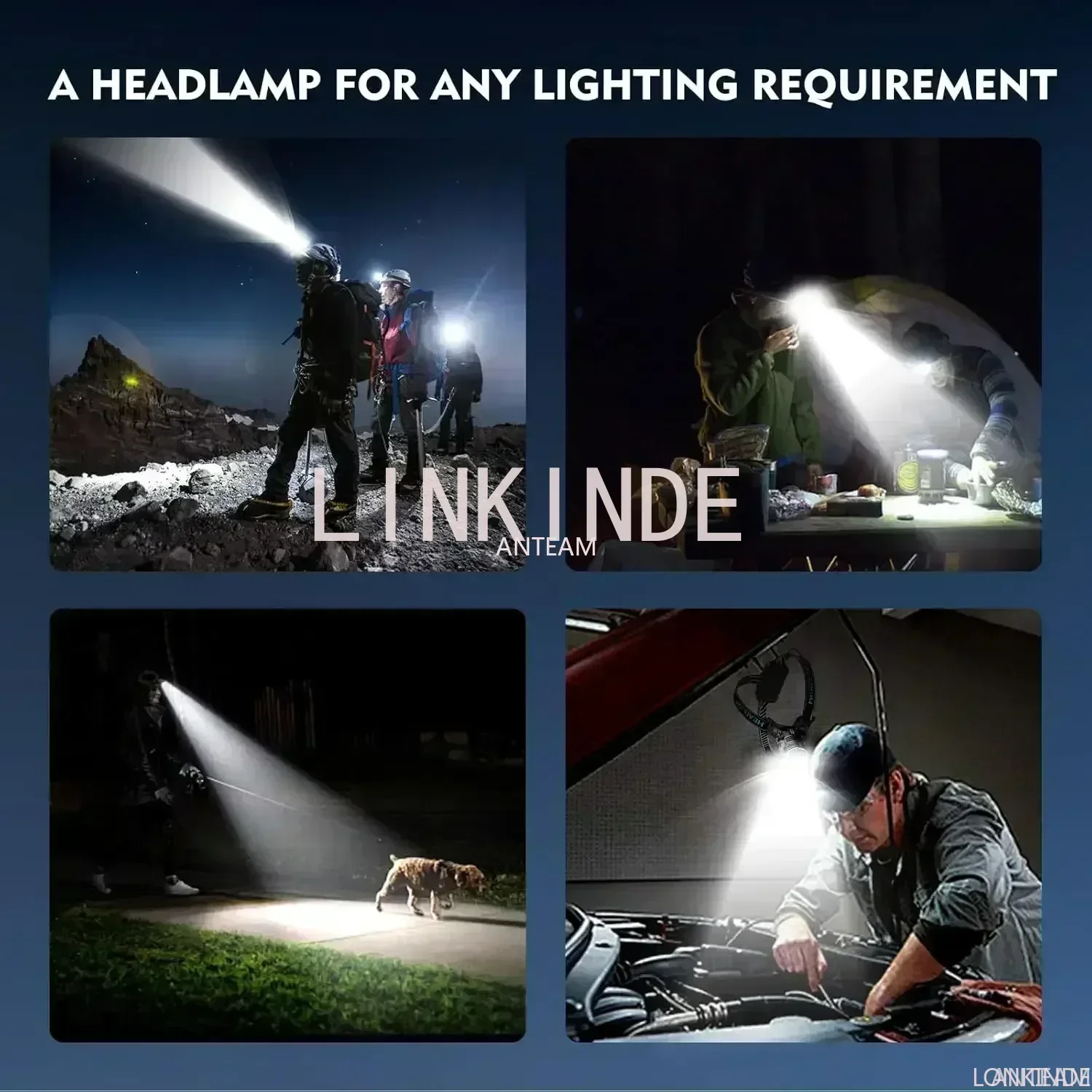 2025 Ultra Powerful 100000LM LED Headlamp Super Bright Long-Range 1.5KM Motion Sensor Head Flashlight Hunting Fishing Head Light