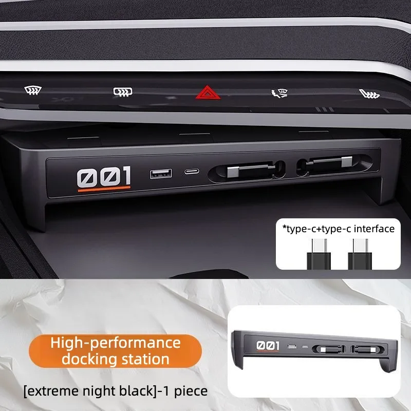 Super Fast Charging Docking Station Built In Cable Usb Type C Multi Port Car Interior Accessories For Zeekr 001 2021-2026