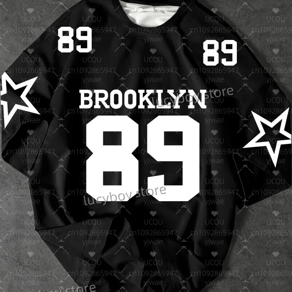 

2025 Summer Men Sports Daily Men's T-Shirt BROOKLYN NO.89 Print 10 Colors Short-Sleeved Top Daily Street Men Clothing