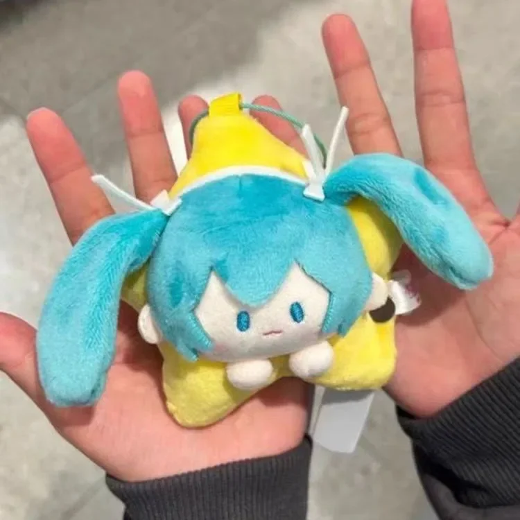 

Bandai 10CM New Anime Hatsune Miku Star Prayer Night Figure Kawaii Q Version Star Plush Toys Doll Keychain Bag Pendant Gifts
