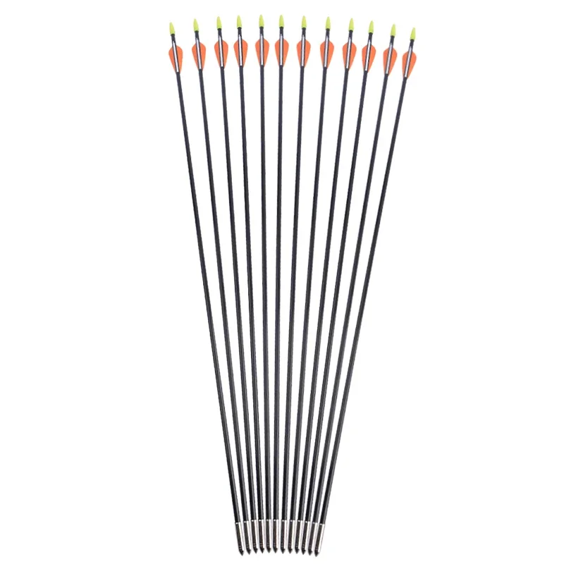 6/12pcs 31inch Archery Fiberglass Arrows SP500 OD7mm Archery Arrow Shaft 2