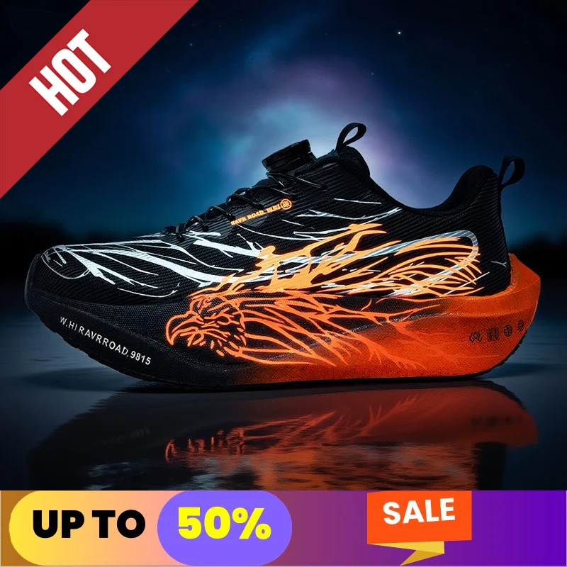 

Fluorescence Running Shoes CarbonBoard Marathon Men Sports Breathable Women's Comfortable Athletic Sneakers Tenis Wear Resistant